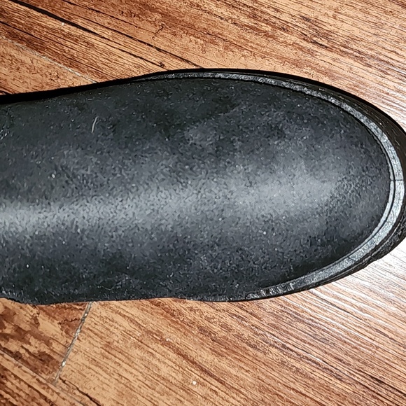 New Rouje Black Suede Knee High Chunky Heel Moto Grunge Pull Up Zip Boot 7 1/2 - Picture 12 of 12